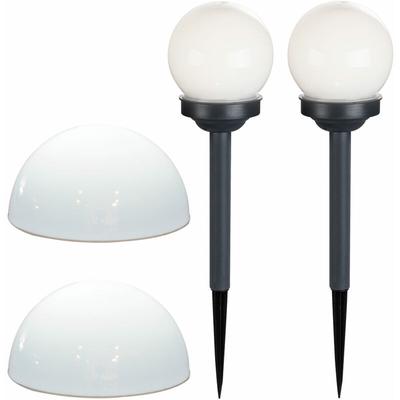 Etc-shop - Solarleuchte Halbkugel Kugelleuchte Solar Außen Gartendeko Halbkugel, weiß, led Image