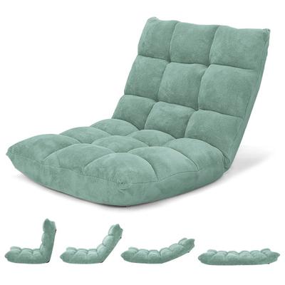 Costway 14-Position Adjustable Cushioned Floor Chair-Green