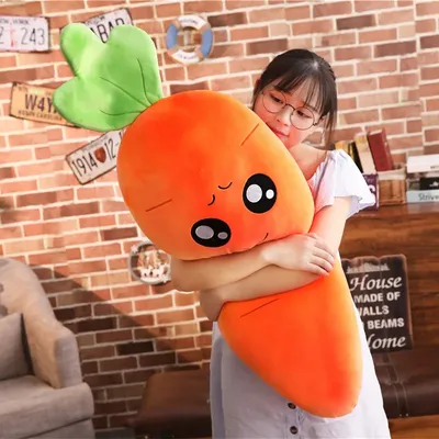 45-110cm Cartoon Plant Smile Carrot Plush toy Cute Simulation Vegetable Carrot Pillow Dolls Stuffed