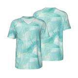 Balery Blue Marble Baseball Jersey for Men Casual Button Down Shirts Short Sleeve Active Team Sports Uniform-4X-Large