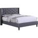 Premiere Classics Leather Grey Tufted With Nails Leather 51 Tall Headboard Platform Bed With Slats Full -007
