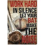 Baseball Work Hard in Silence Let Your Bat Make The Noise Retro 1000 Piece Puzzles for Adults Puzzles Jigsaw Puzzles for Adults 1000 Pieces Puzzles Gift for Family and Friend 29.5x19.7 Inch
