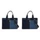 ARVALOLET Women's Retro Large Capacity Shoulder Bag Denim Handbag Adjustable Strap Casual Handbag, Dark blue 2pcs, 17.5 * 15 * 6.5cm
