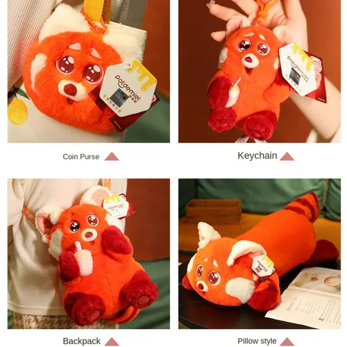 Kawaii echte Disney drehen rote Plüsch puppe Spielzeug Kissen Plüsch Geldbörse Waschbär Puppe roten