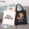 The Beagles Dog Band Canvas Shopping Tote Bags for Women Funny Dogs Lover Beagle Tote Bag Cute