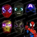Disney-Masques LED Light Anime Figure Spider-Man Iron-man Super-Heros Collection MEDks