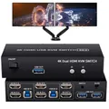 Switch KVM HDMI doppio monitor 2X2 USB 3.0/2.0 4K 60Hz Switch KVM HDMI con display esteso 2 monitor 2 computer USB condivisione KVM