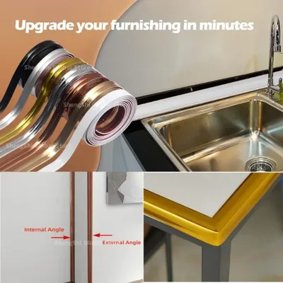 Wand Interne Außenecke 10M Schutzband Selbstklebendes PVC Tisch Schreibtisch Möbel Image