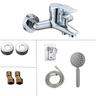 Shower Mixer Bar Valve Wall Mounted Chrome with Handheld Spray, Bottom G1/2 Shower Mixer Tap Round Mixer Bar Wall Mount