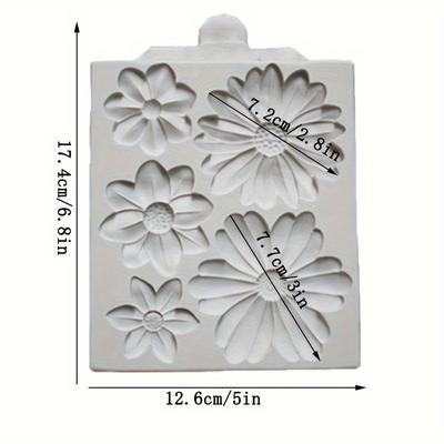 TEMU 1pc Bees & Blossoms Silicone Mold Fondant Mould Cake Decor Tool Chocolate Gumpaste Molds, , Kitchen Gadget Image