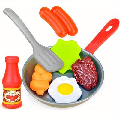 8pcs Kids Kitchen Pretend Play Toys, Kitchen Pretend Toys, Simulation Food Cookware Pot Pan Cooking Play Toy, Learning Gift For Toddlers Baby Girls Boys