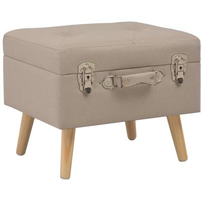 Hocker mit Stauraum 40 cm Beige Stoff Vidaxl