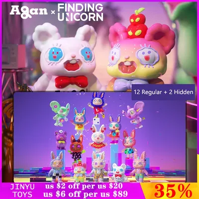 Original F.UN Agan Electronic Music Party Series Blind Box Collectible Anime Figures Cute Trendy Toys Model Girl Birthday Gift