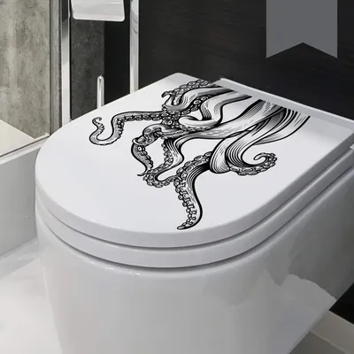 25*25cm Octopus Cartoon Animal Wall Sticker Toilet Sticker Background Wall Toilet Restaurant