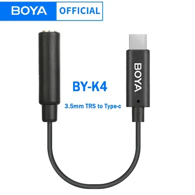 BOYA BY-K4 3.5mm TRS (Female) to Type-C (Male) Audio Microphone Adapter Converter for Android Phones