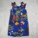 J. Crew Dresses | J.Crew Silk Dress Womens 4p Blue Petite Ruffle Tropical Floral Print F3884 Beach | Color: Blue | Size: 4p