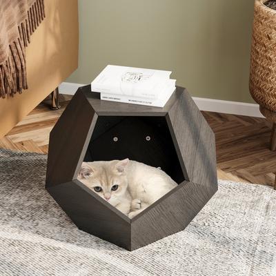 25.98'' Shaped Pet Cat Kennel Side Table MDF Multi-Purpose Furniture