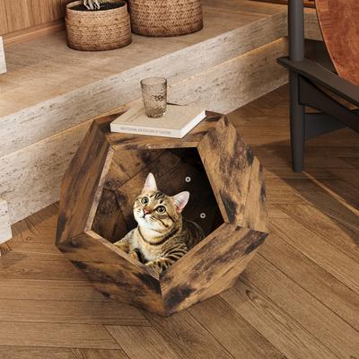 25.98'' Shaped Pet Cat Kennel Side Table MDF Multi-Purpose Furniture