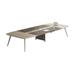 Ivy Bronx Vasilikos Rectangular Table Wood/Metal in Brown/Gray | 29.53 H x 110.24 W x 47.24 D in | Wayfair 51AB170607014B44AD625CBF3EA5E974