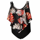 Odeerbi Mommy and Me Tankinis Swimsuits for Toddler Girls Ruffled Tank Tops Athletic Floral Two Piece Bathing Suit Swimwear Mother Daughter Outfit Children s Split Beachwear Set Black