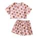 Rovga Kids Girls Floral Girls Suit Short Sleeve Suit Fashion Suit Pink Suit Short Sleeve Shirts Tops Shorts Suit 2pcs Set Stylish Baby Outwear