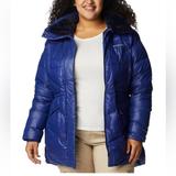 Columbia Jackets & Coats | Columbia Plus Size Peak Hooded Faux-Fur-Trim Jacket - Dark Sapphire Gunmetal Nwt | Color: Blue | Size: 3x