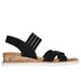 Skechers Women's BOBS Desert Kiss - Shore Enough Sandals | Size 7.0 Wide | Black | Textile | Vegan | Machine Washable