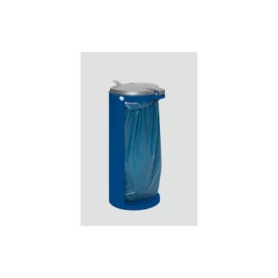 PROREGAL Kompakter Abfallsammler junior mit Deckel | 35cm Einfüllöffnung | HxBxT 90x45x45cm | Stahl | Blau | Mülleimer Abfalleimer Müllkorb Image