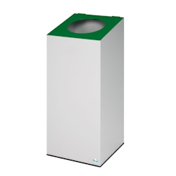 PROREGAL Robuster & modularer Wertstoffsammler | 100 Liter, HxBxT 89x38x38cm | Verzinkter Stahl | Lichtgrau/Smaragdgrün | Mülleimer Abfalleimer Image