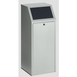 PROREGAL Robuster Wertstoffsammler mit Klapptür | für Restmüll | 70 Liter, HxBxT 100x40x40cm | Verzinkter Stahl | Grau | Mülleimer Abfalleimer Image