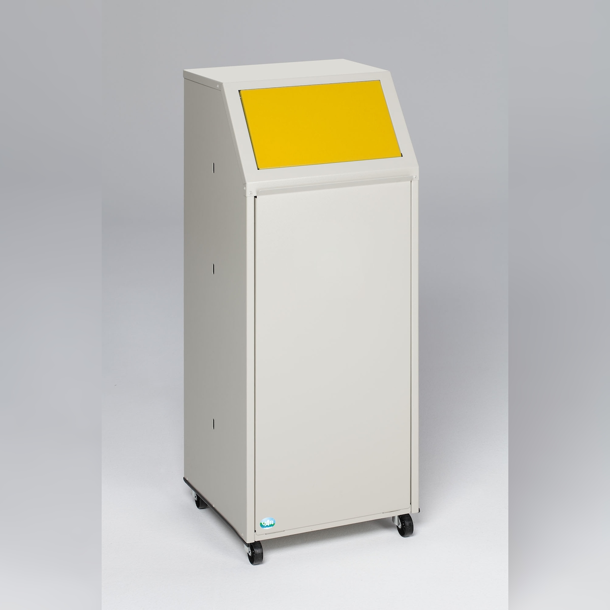 PROREGAL Robuster Wertstoffsammler | für Wertstoffe | Fahrbar | 69 Liter, HxBxT 105x45,5x45,5cm | Verzinkter Stahl | Gelb | Mülleimer Abfalleimer Image