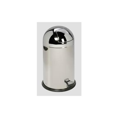 PROREGAL Klassischer Abfallsammler mit Fußpedal | 40 Liter, HxBxT 73x46,5x46,5cm | Edelstahl | Silber | Mülleimer Abfalleimer Image