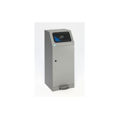 PROREGAL Selbstlöschender Wertstoffsammler + Fußpedale | 78 Liter, HxBxT 100,5x40,5x47,5cm | Verzinkter Stahl | Grau | Mülleimer Abfalleimer Müllkorb Image