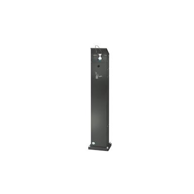 PROREGAL Robuster Handdesinfektionsspender mit Hubmechanismus | Bodenmontage | HxBxT 115x18x13cm | Verzinkter Stahl | Grau | Spender Desinfizieren Image
