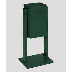 PROREGAL Klassischer eckiger Abfallsammler für Außenbereich | mit Bodenplatte | HxBxT 89x43x31,5cm | Grün | Mülleimer Abfalleimer Müllkorb Image