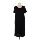 Jessica Simpson Casual Dress - Midi Crew Neck Short Sleeve: Black Solid Dresses - Women's Size X-Large