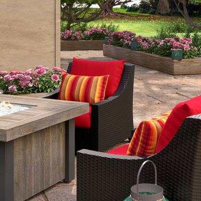 Deco 5 Piece Sunbrella Outdoor Patio Fire Chat Set - 42" W x 42" D x 25" H