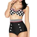 Trasporto di goccia 2019 Costume da bagno retrò più carino Costumi da bagno Vintage Pin Up Bikini a vita alta Set S/M/L/XL Per le donne Costume da bagno da bagno
