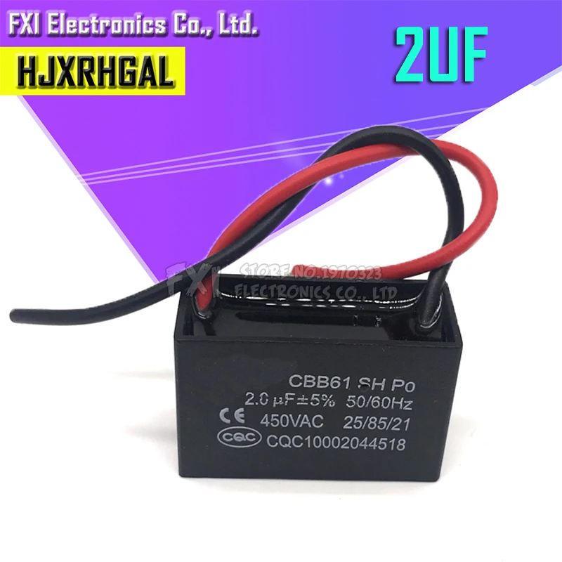 5 Stück CBB61 2uf Startkapazität AC-Lüfterkondensator 450V CBB Motorlaufkondensator Image