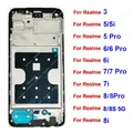 Per Realme 3 5 6 7 8 Pro 5i 6i 7i 8i 4G 5G Cornice LCD anteriore Custodia LCD Frontale Copertura del telaio con/senza cavo flessibile dell'altoparlante
