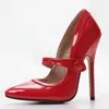 14cm/5.5 ''Leder High Heels, Fetisch Frühling Frauen Pumpen, Männer Cosplay Schuhe, spitz, Blau, Rot, Große Größe 36-46, Angepasst Farben,