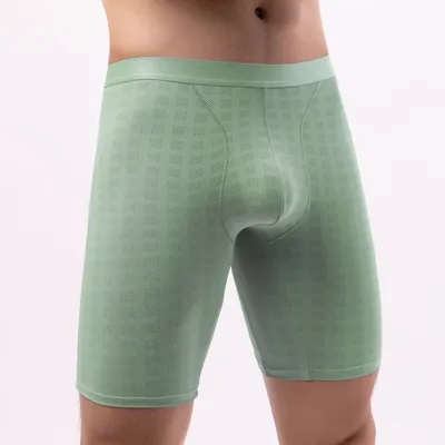 Eis Seide Männer sexy Höschen langes Bein Herren Boxer Shorts bequeme männliche Unterhose Herren nahtlose dünne Unterwäsche atmungsaktive Unterwäsche Image