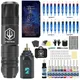 POSEIDON Kit pistola per tatuaggi Forniture per tatuaggi Kit completo per penna per tatuaggi Kit per tatuaggi professionale Kit per macchinetta per tatuaggi wireless