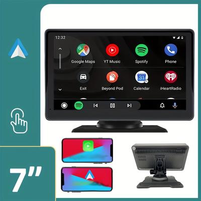 7 Inch Portable Wireless Car Stereo Touch Screen Compatible With & Android Auto Fm Mirror Link Aux And Reversing Image Input