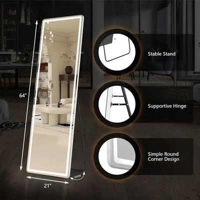 TEMU 1pc Full-length Led Standing Mirror, 64