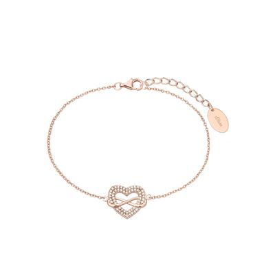 Armband S.OLIVER "Herz/Infinity/Unendlichkeitsschleife, 2032821, 2032844", rosa (roségoldfarben, weiß, weiß), Armbänder,