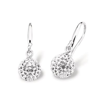 Paar Ohrhaken AMOR "9696390", silber (silberfarben, kristallweiß, kristallweiß), Ohrringe, Damen, Silber 925 (Sterlingsilber), mit Kristallglas Image