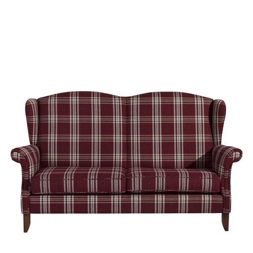 Wohnzimmer Couch Karo rot im Landhausstil 193 cm breit