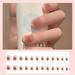 jiacuix 24 Pieces Short False Nails Press-on Nails Glitter Manicure Nail Patches 10ml J