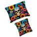 2Pcs Small Makeup Bag for Purse Skull Flower Pocket Cosmetic Bag Squeeze Pouch Portable Mini Travel Makeup Bag for Women Gifts
